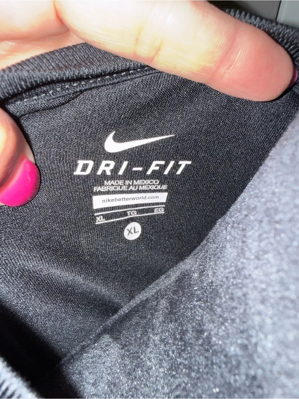 Nike Black Long Sleeve Top with Neon Yellow Swoosh